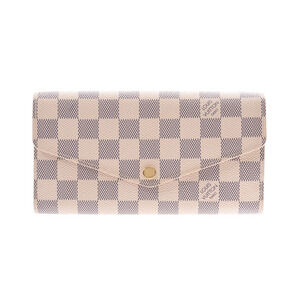 Louis Vuitton Azur White Portefeuille Wallet Sarah Leather Long